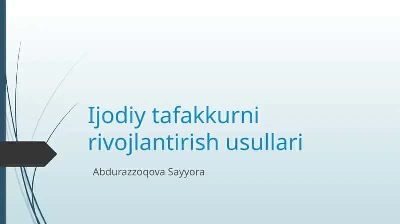 Ijodiy ta'akkur 1