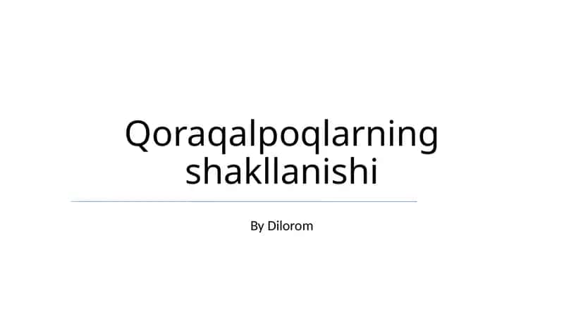 Qoraqalpoqlarning shakllanishi 1