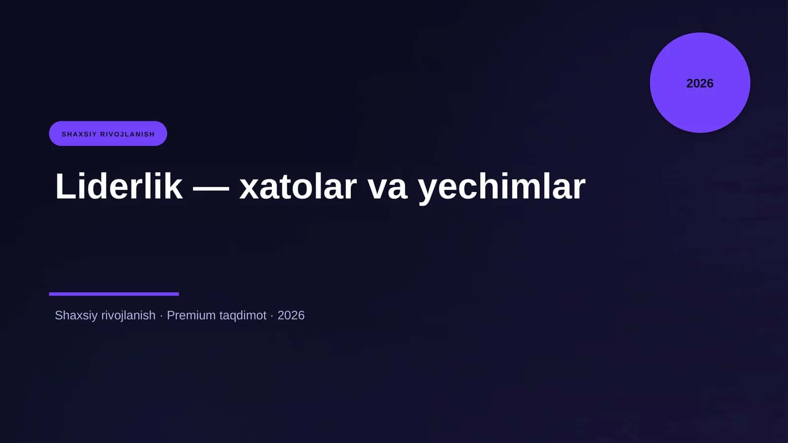 Liderlik — xatolar va yechimlar 1