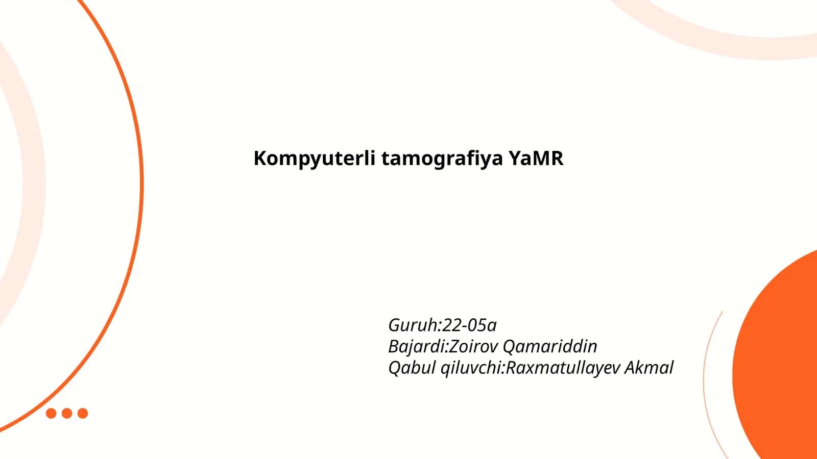 Kompyuterli tamografiya YaMR 1