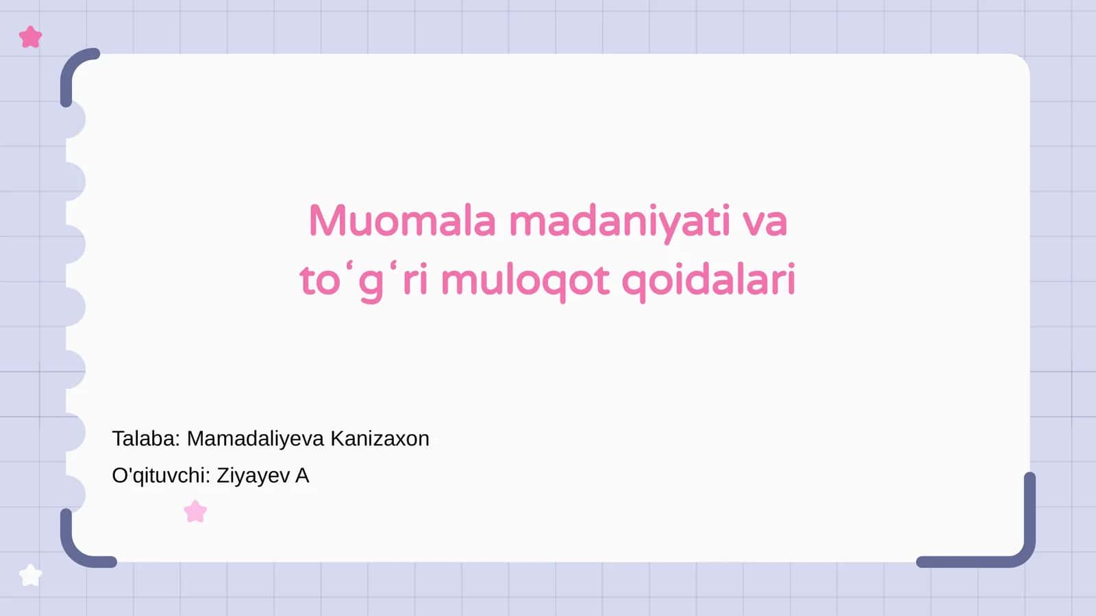 Muomala madaniyati va toʻgʻri muloqot qoidalari 1