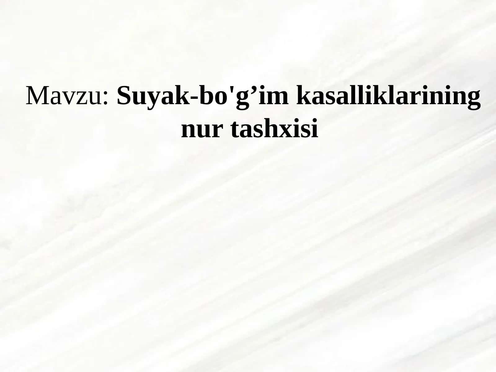 Suyak-bo'g’im kаsаlliklаrining nur tashxisi 1