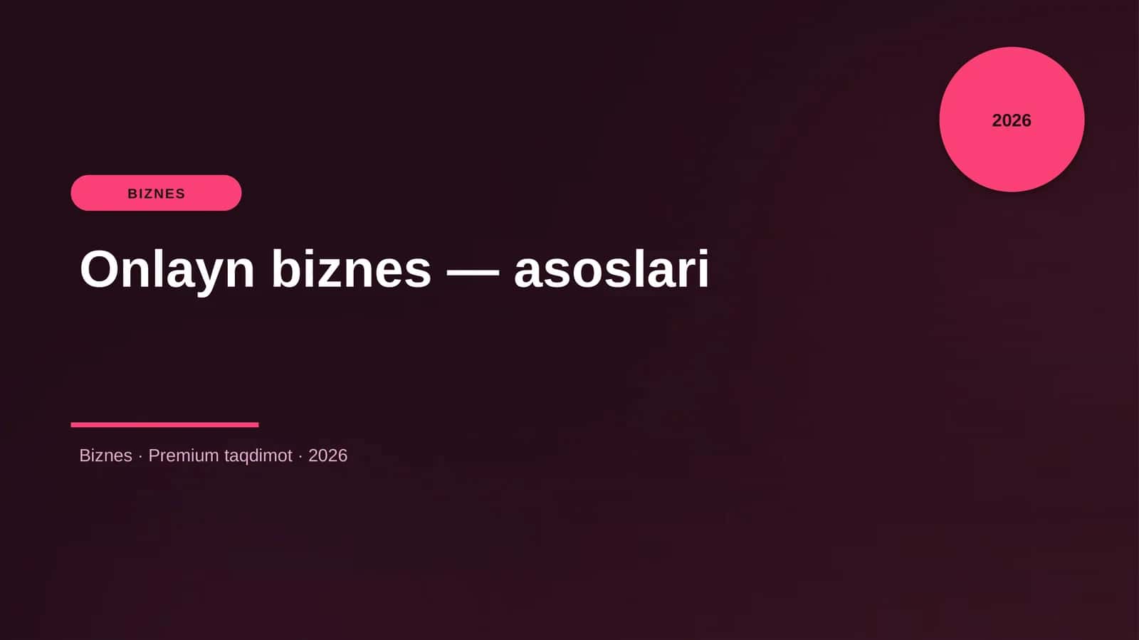 Onlayn biznes — asoslari 1