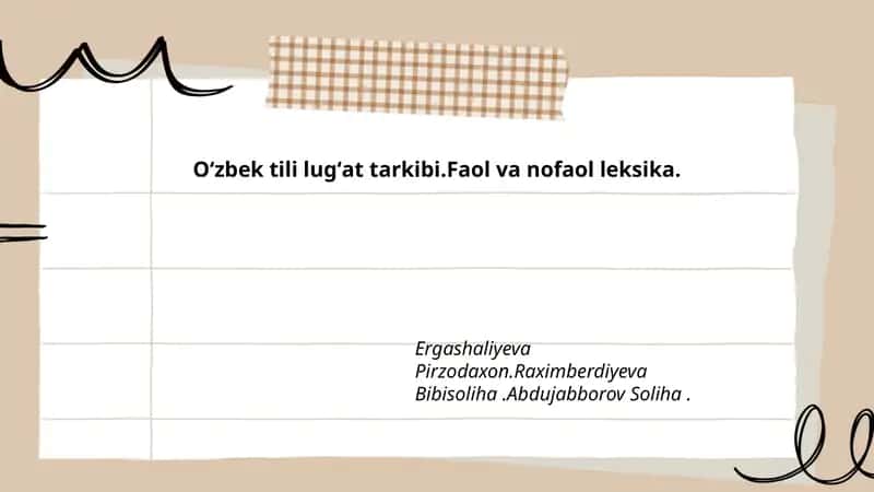 Oʻzbek tili lugʻat tarkibi 1