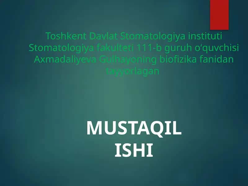 QATTIQ JISMLARNING MEXANIK HOSSALARI 1