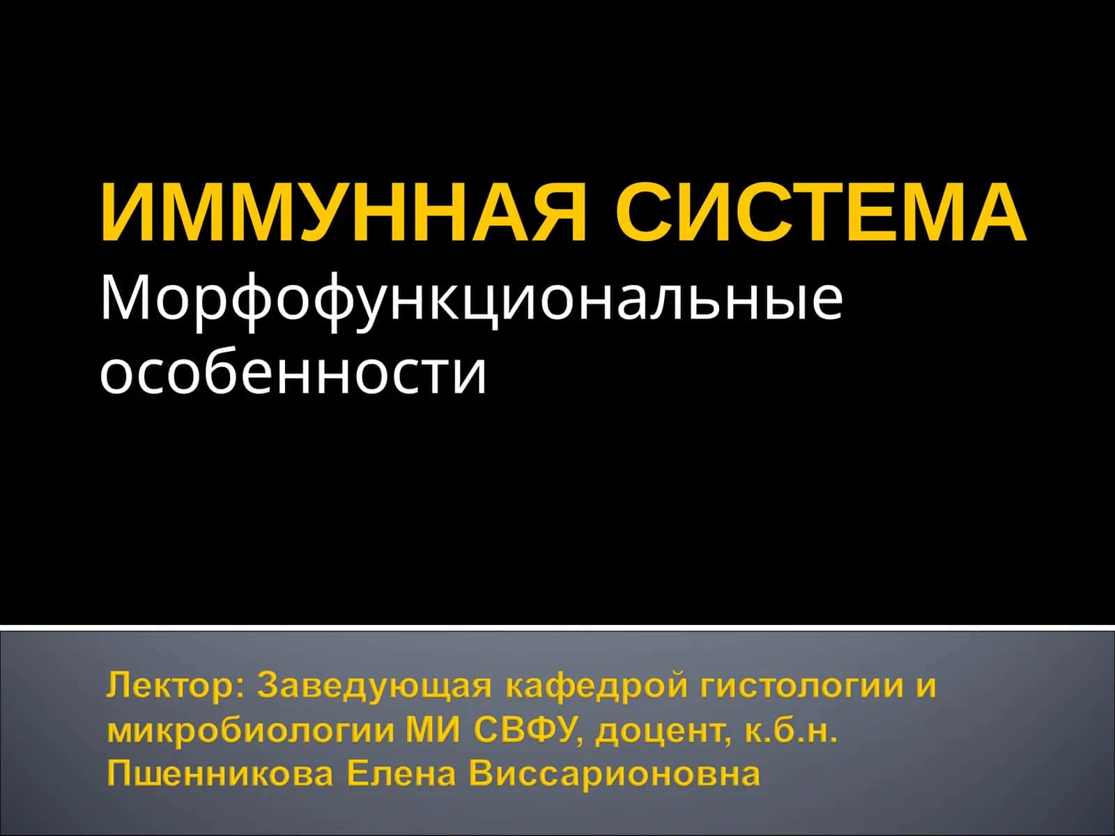 ИММУННАЯ СИСТЕМАМорфофункциональные особенности 1
