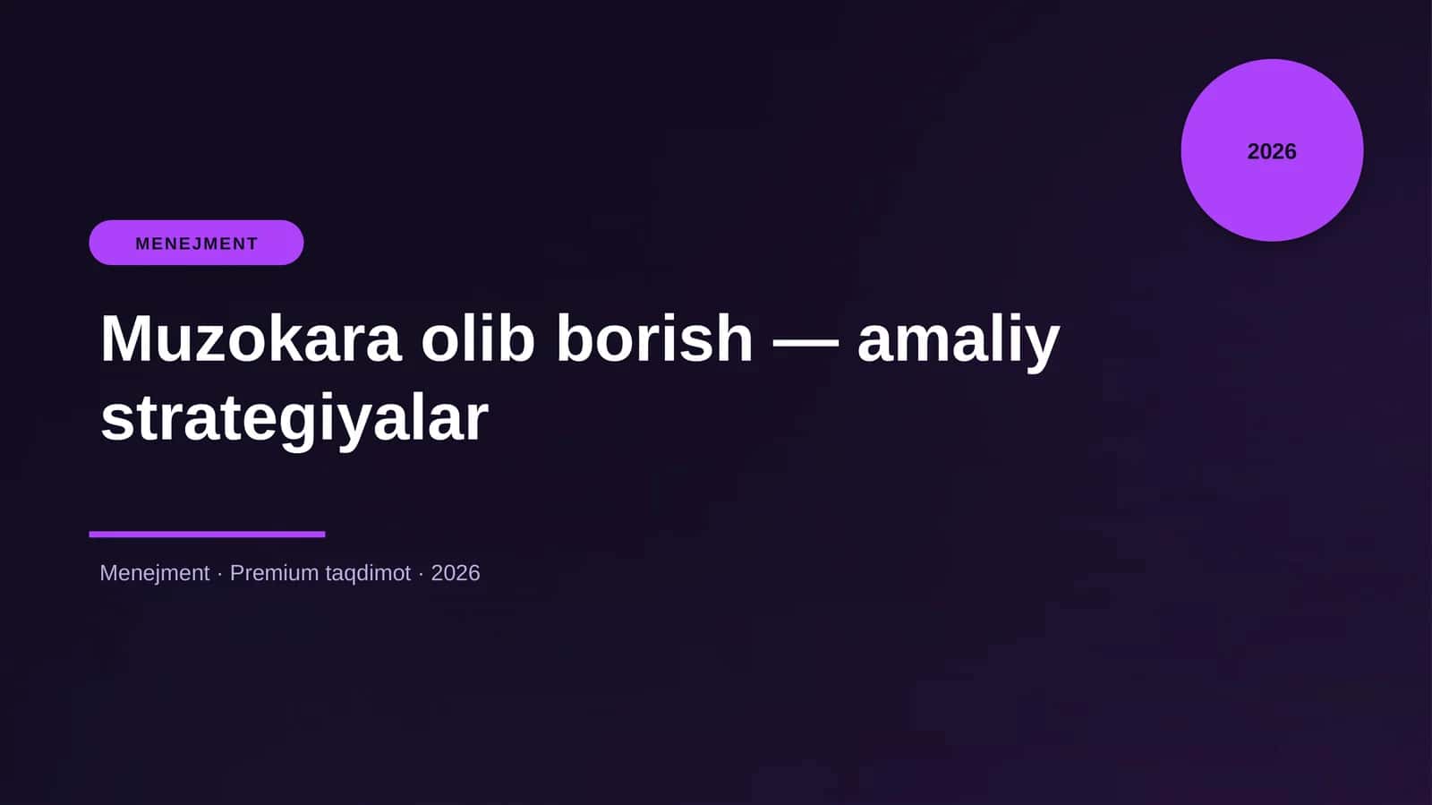 Muzokara olib borish — amaliy strategiyalar 1