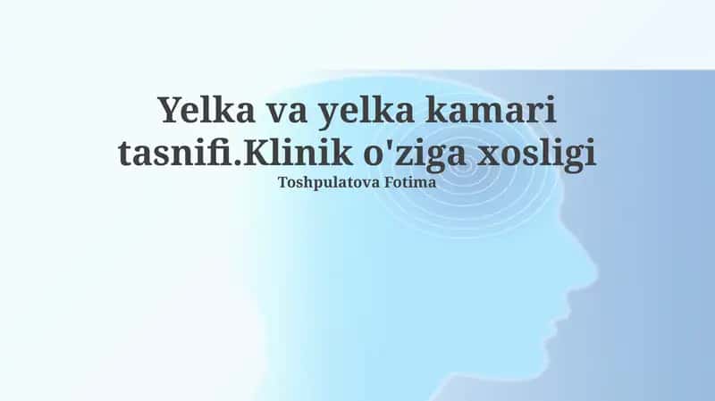 Yelka va yelka kamari tasnifi 1