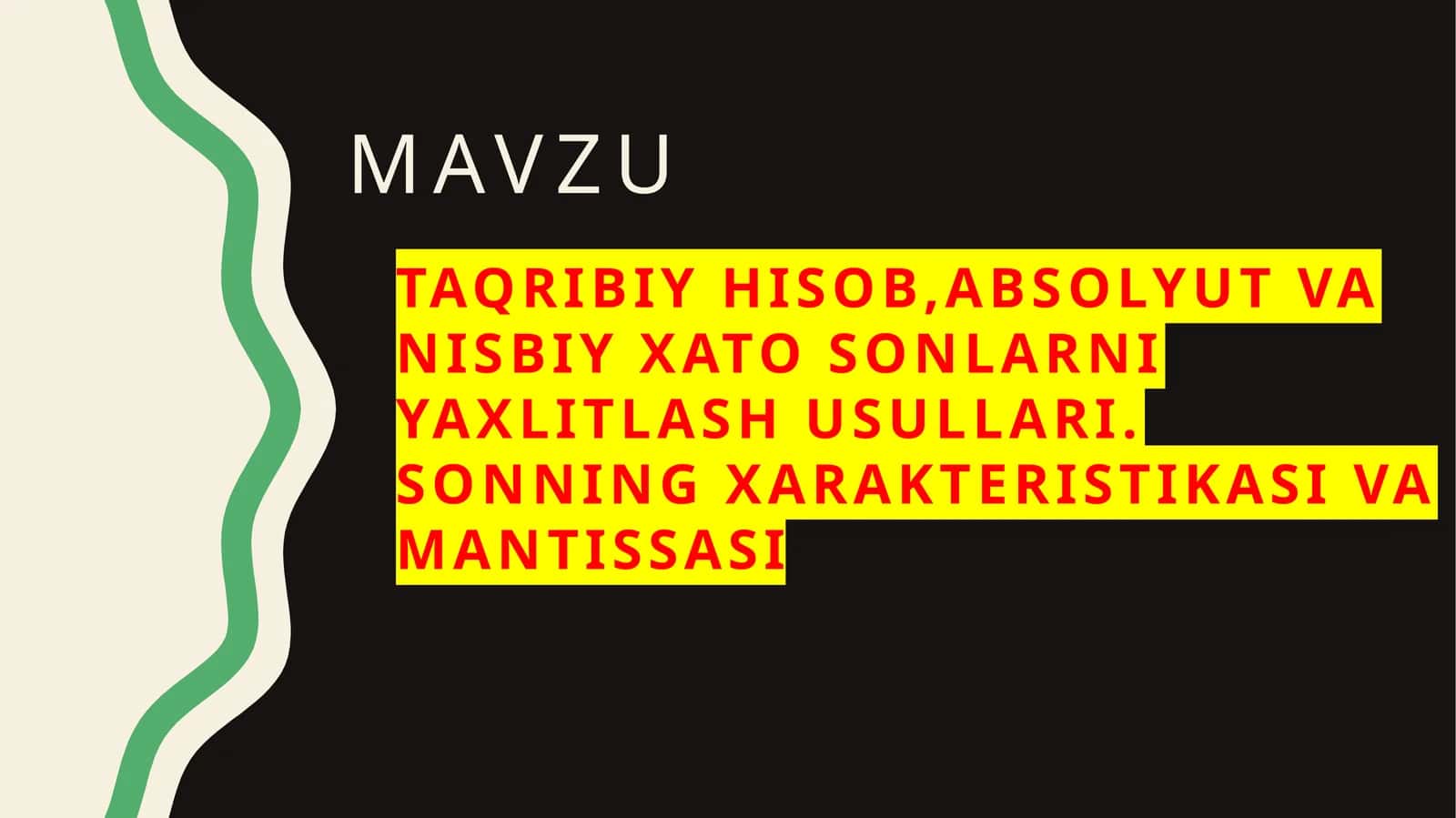 Taqribiy hisoblashlar 1