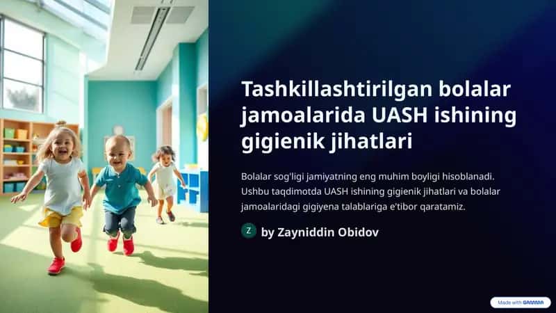 UASH ishining gigienik jihatlari 1