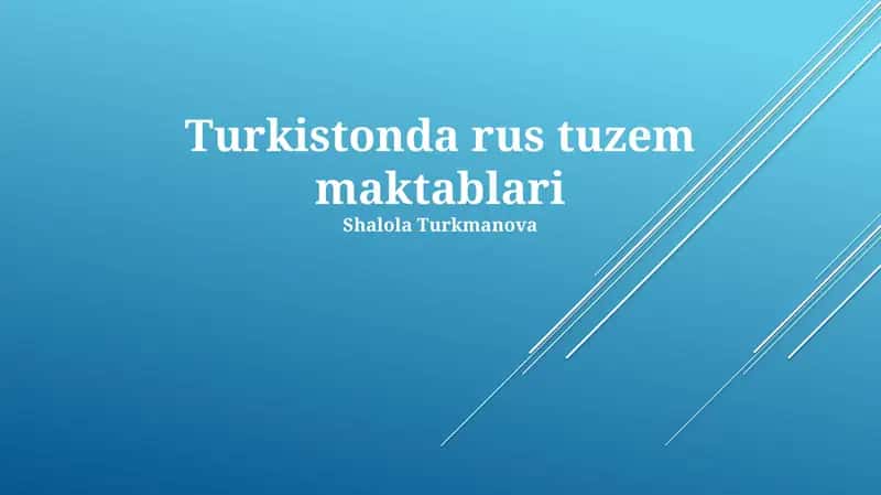 Rus Tuzem Maktablari Turkistonda 1