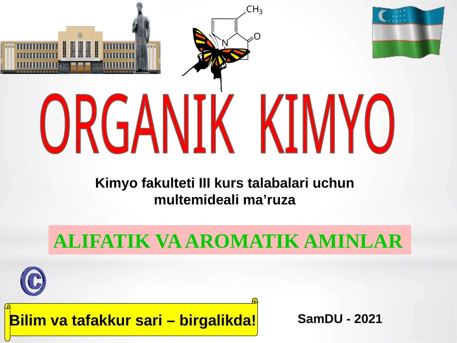 Kimyo fakulteti III kurs talabalari uchun multemidealim 1
