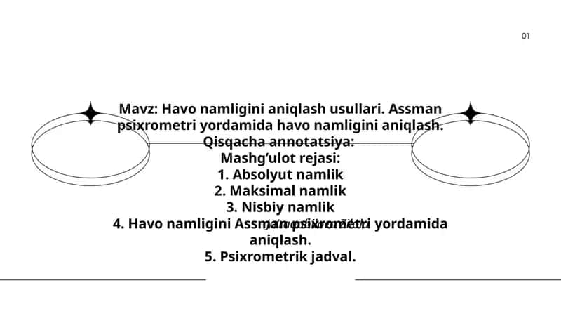 Havo namligini aniqlash usullari. Assman psixrometri yordamida havo namligini aniqlash. 1