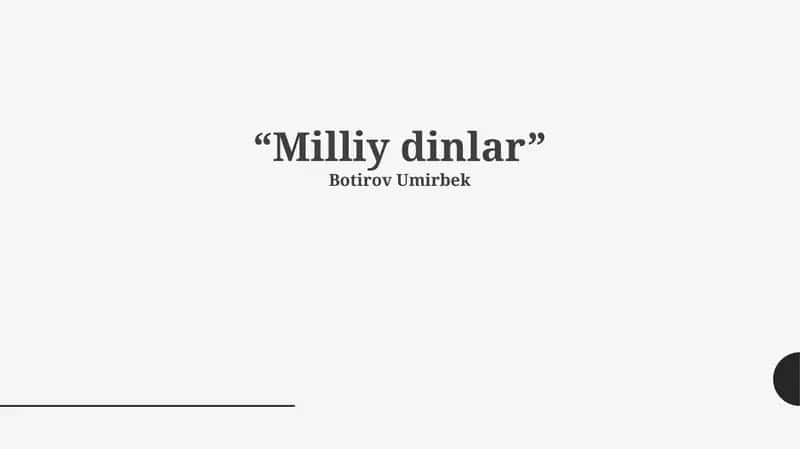 Milliy dinlar 1