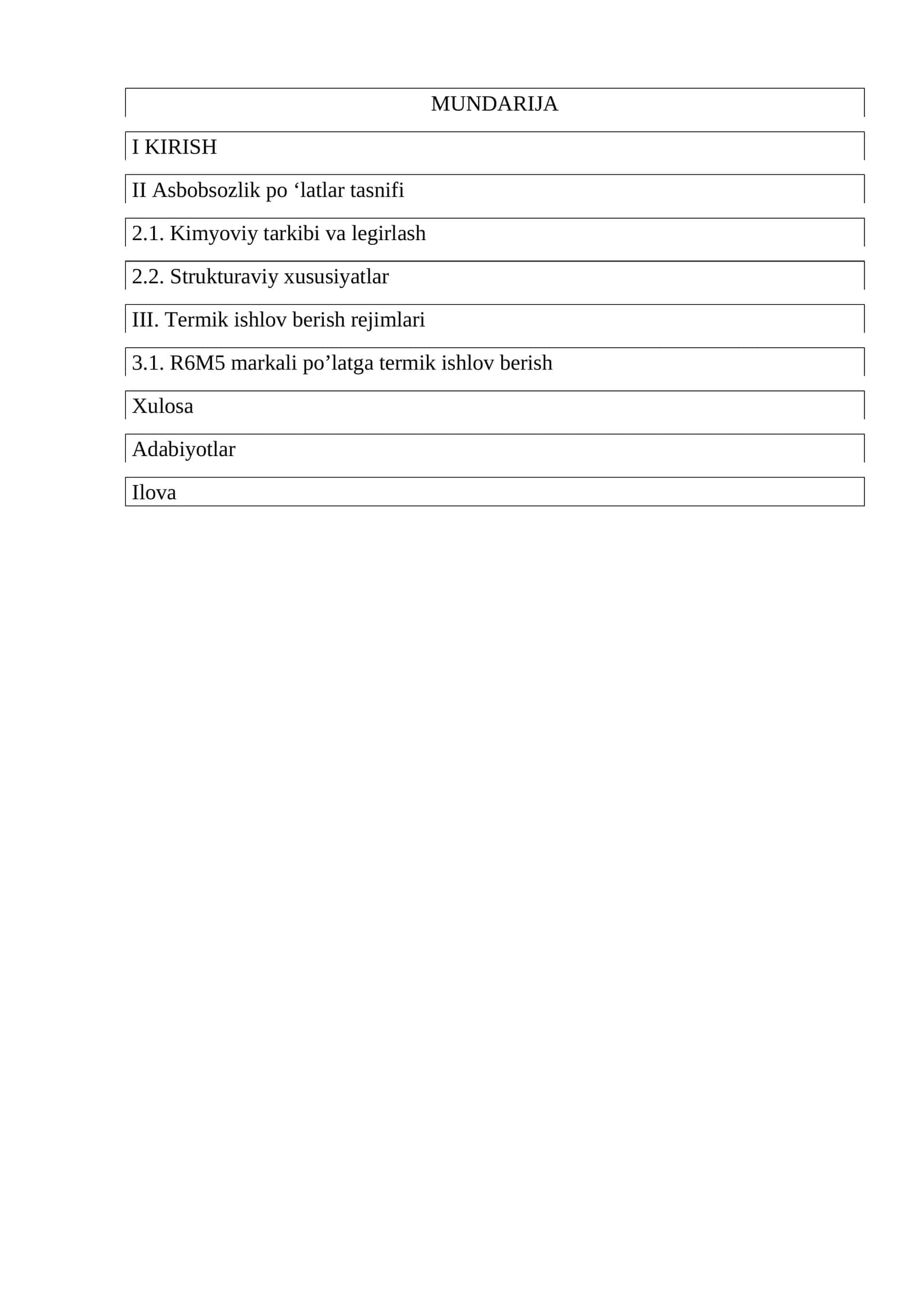Asbobsozlik po ‘latlar tasnifi 1