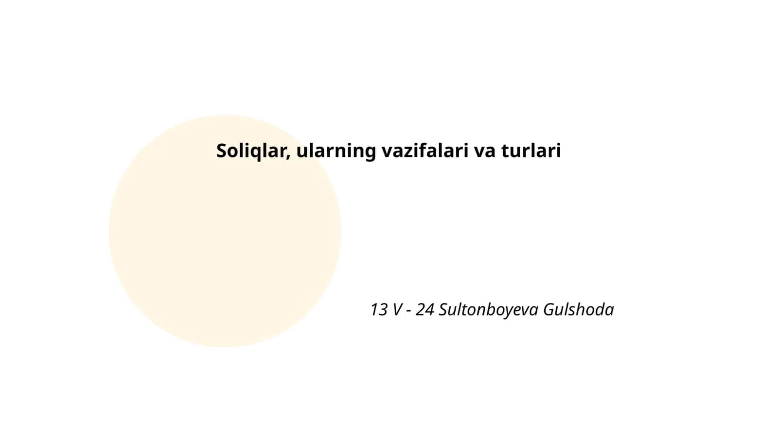 Soliqlar, ularning vazifalari va turlari 1