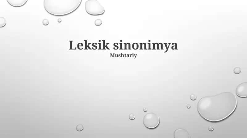 Leksik sinonimya 1