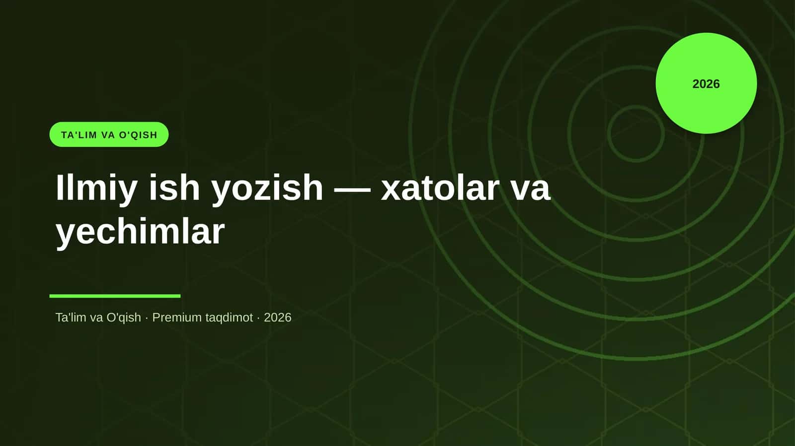 Ilmiy ish yozish — xatolar va yechimlar 1