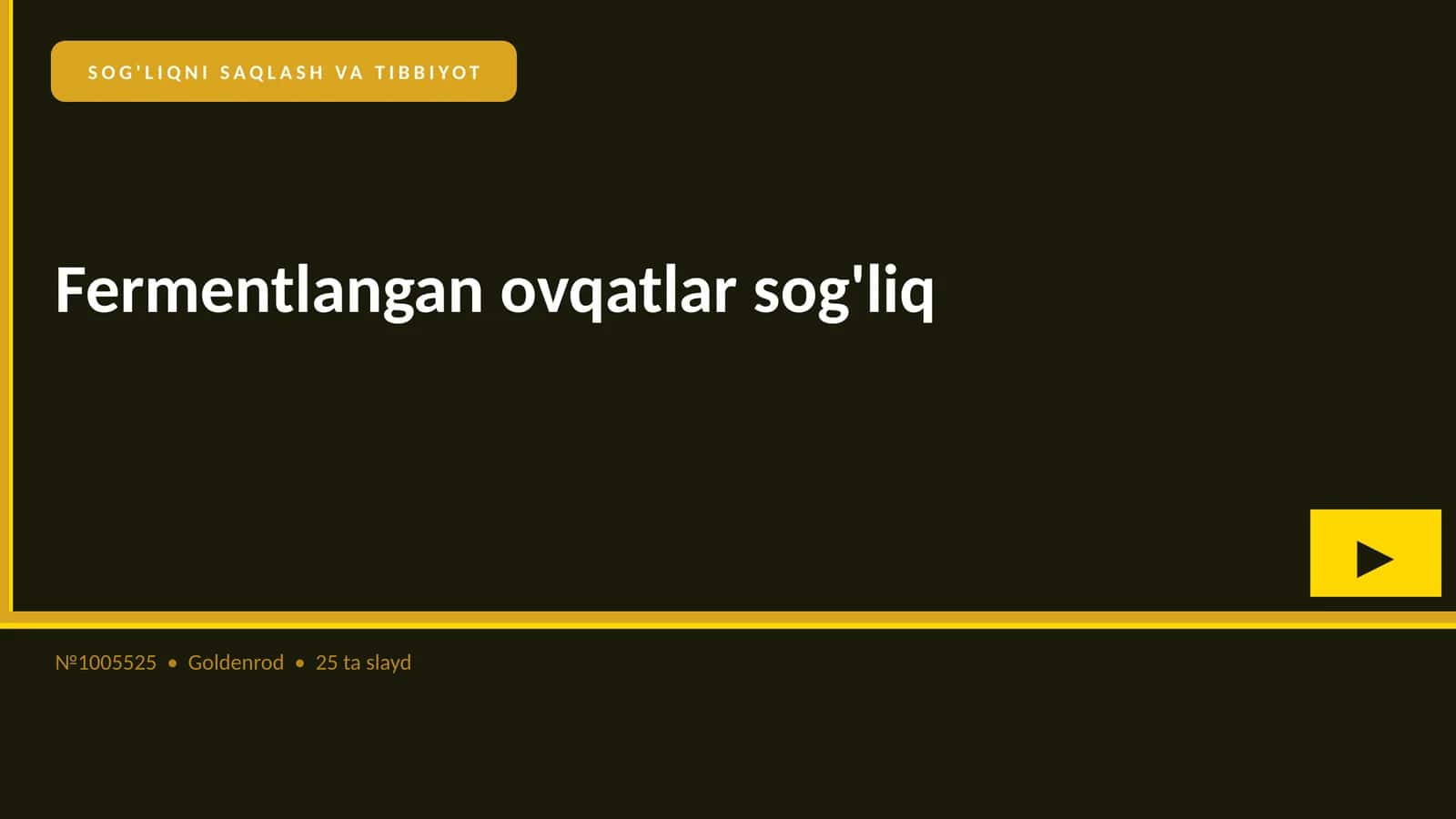 SOG'LIQNI SAQLASH VA TIBBIYOT 1