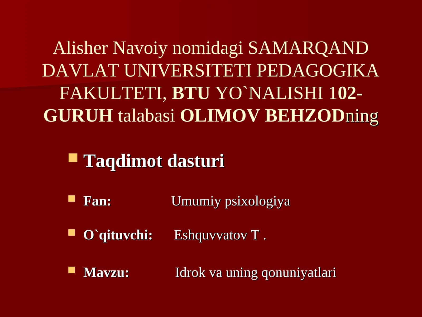 Idrok va uning qonuniyatlari 1