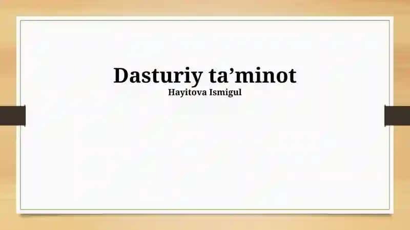 Dasturiy ta'minot