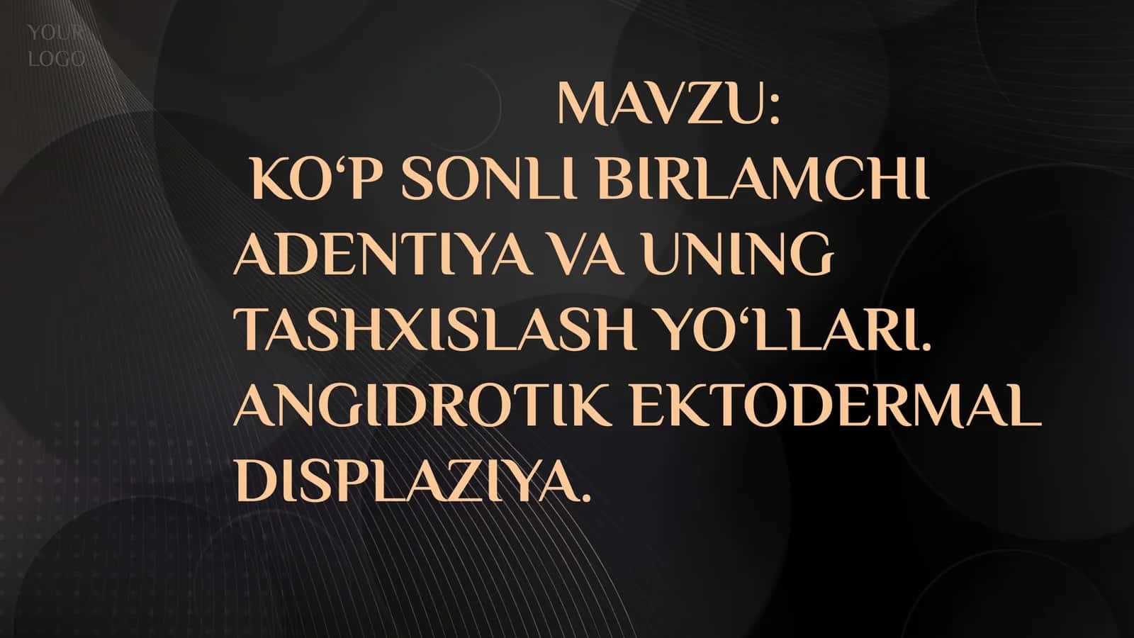 Ko‘p sonli birlamchi  adentiya va uning  tashxislash yo‘llari.  Angidrotik ektodermal displaziya. 1