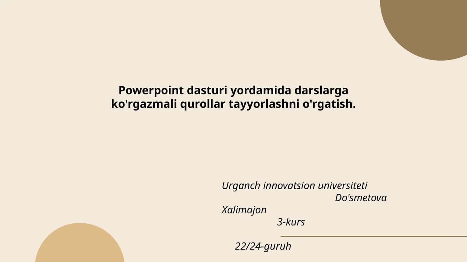 Darslarga ko'rgazmali qurollar tayyorlash 1