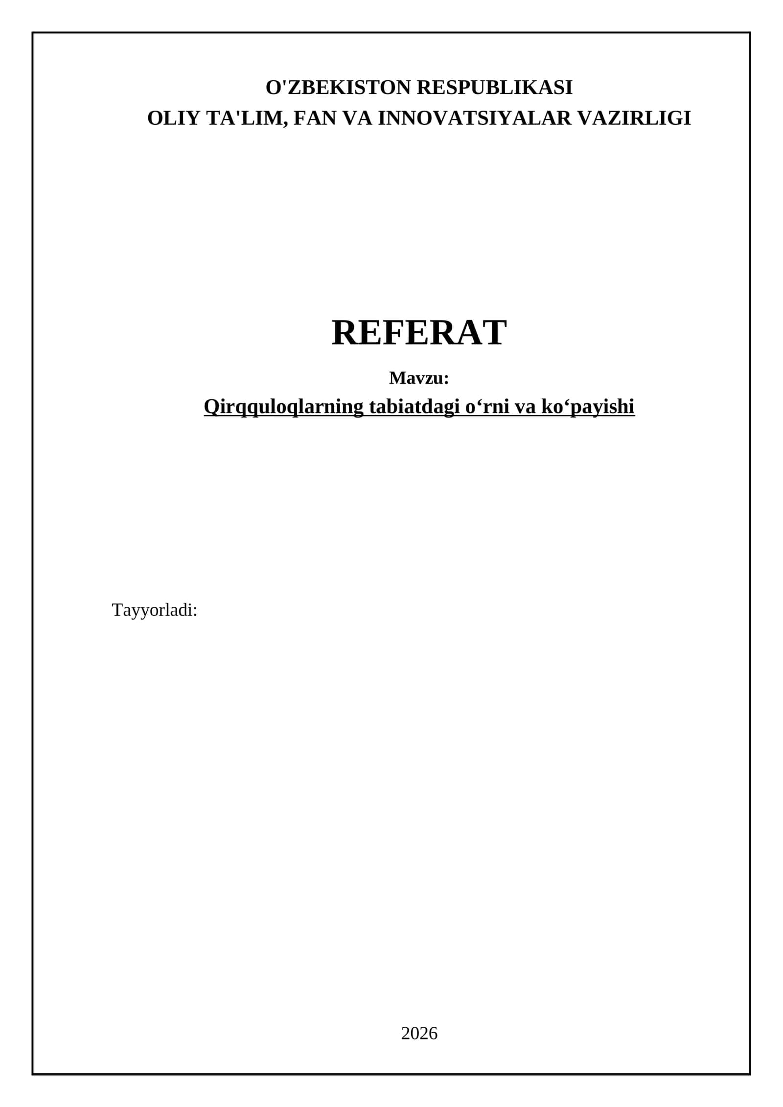 Qirqquloqlarning ekologik ahamiyati 1