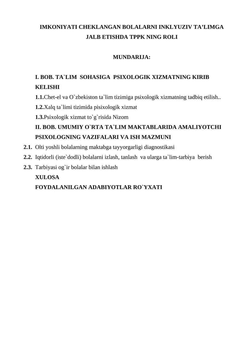 Ta`lim so`hasidagi psixologik xizmatlar 1
