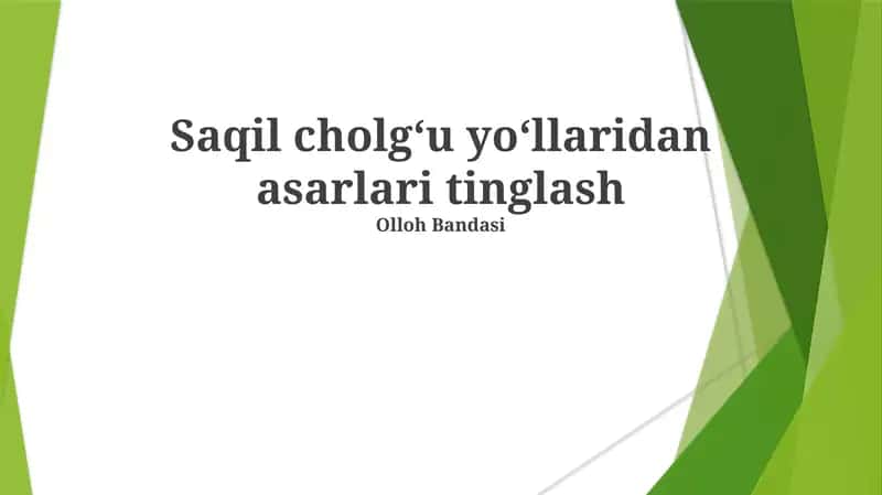 Saqil cholgʻu yoʻllaridan asarlari tinglash 1