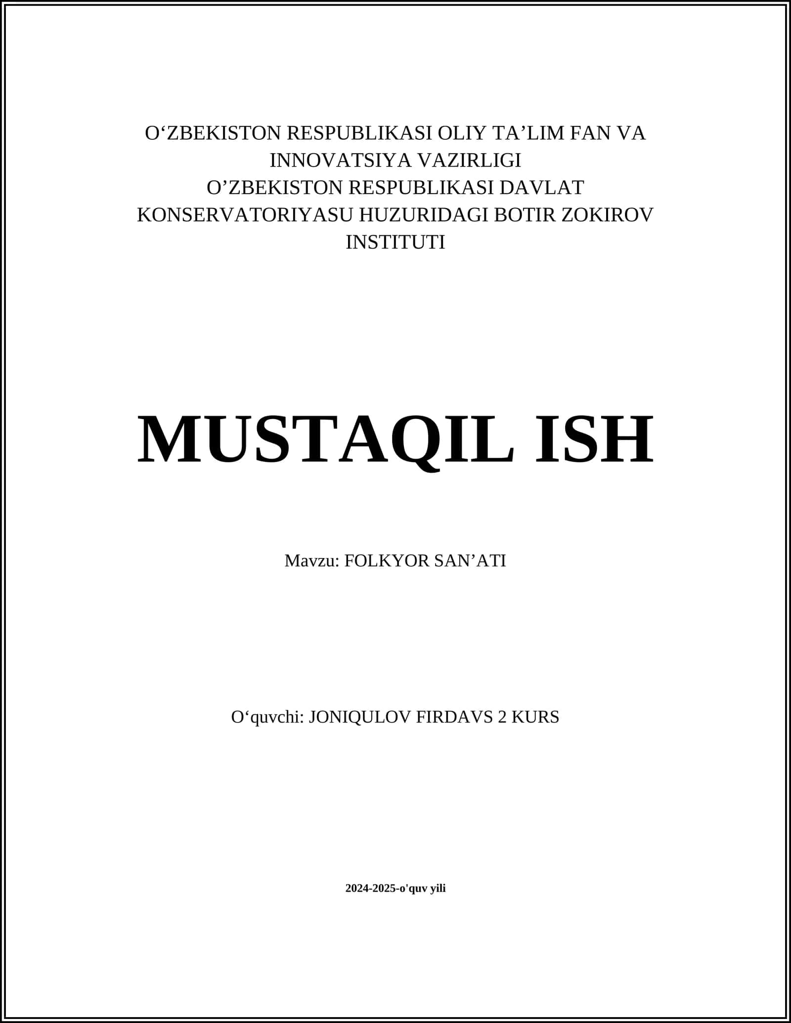 Oʻzbek xalq qoʻshiqlari 1