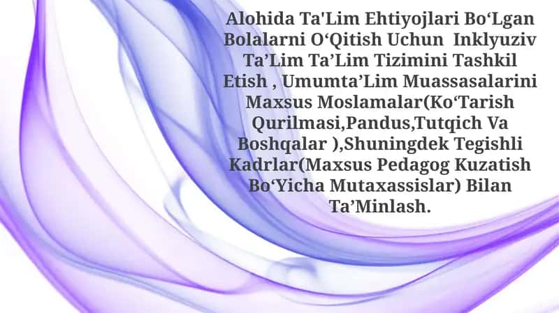 Maxsus Ta'lim Ehtiyojlarini Tashkil Etish 1