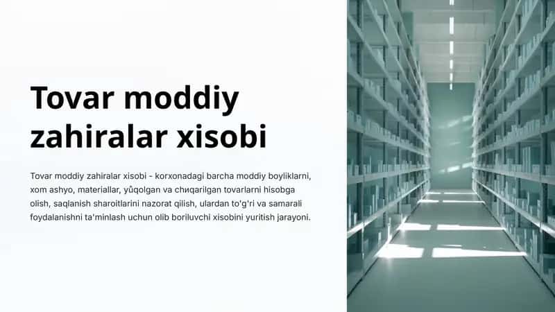 Tovar moddiy zahiralar xisobi 1
