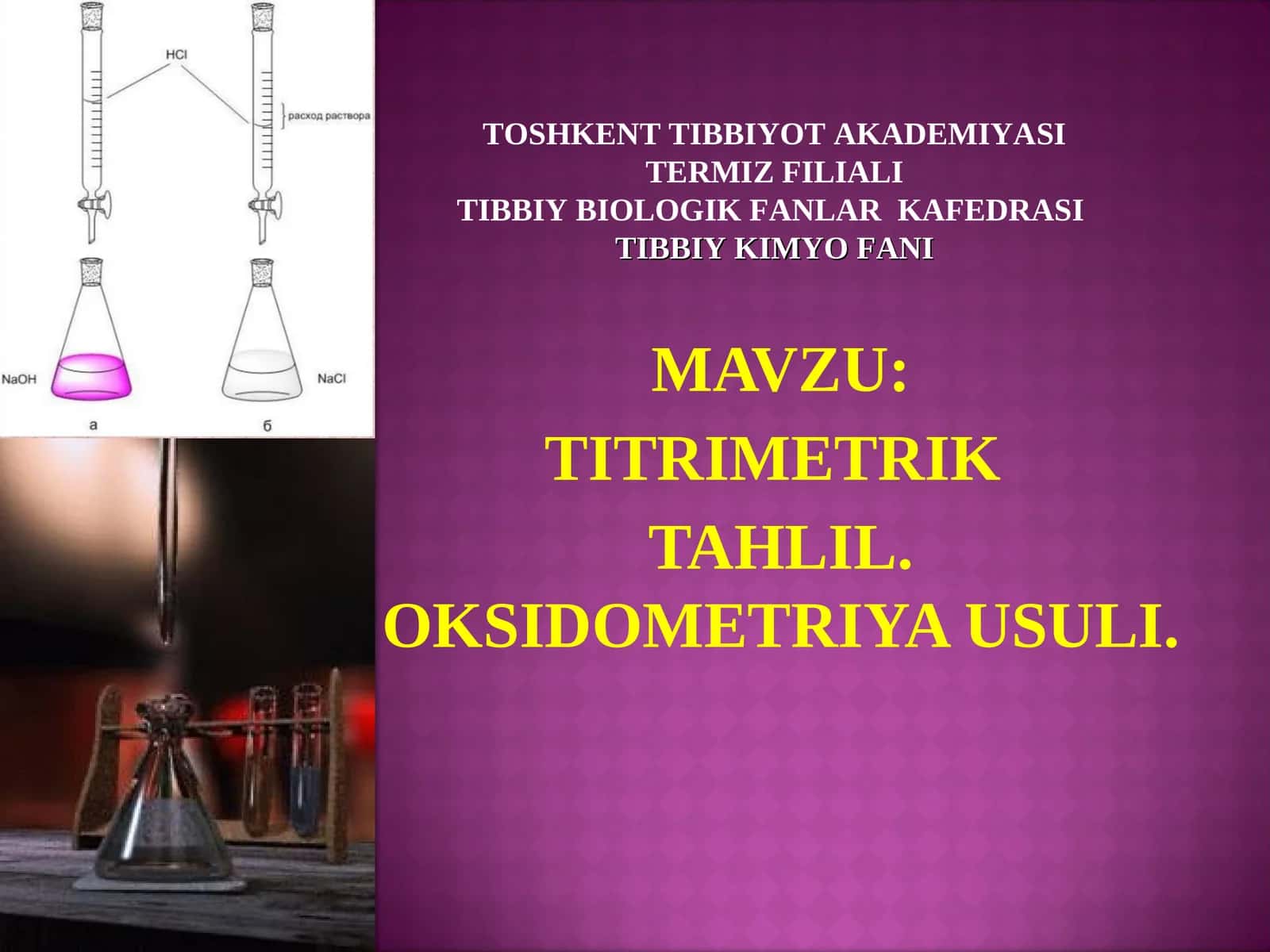 Titrimetrik Tahlil Oksidometriya Usuli 1