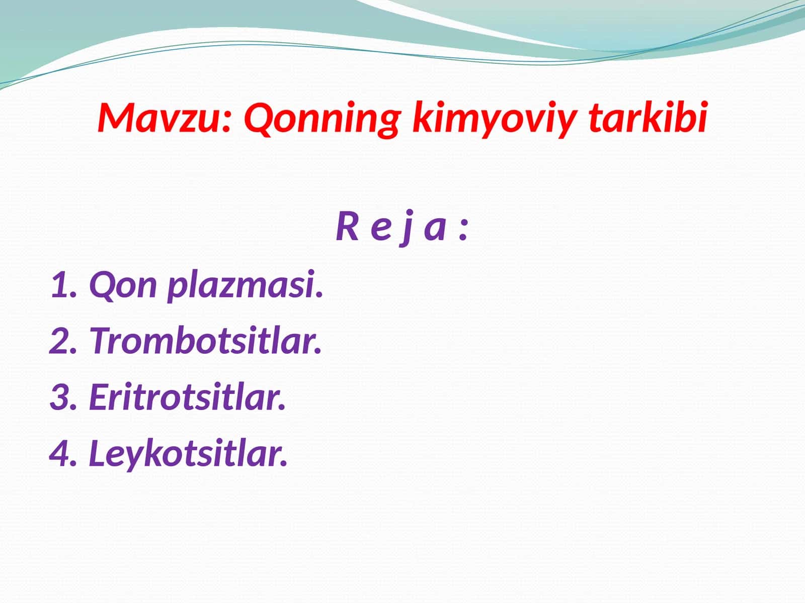 Qonning kimyoviy tarkibi 1