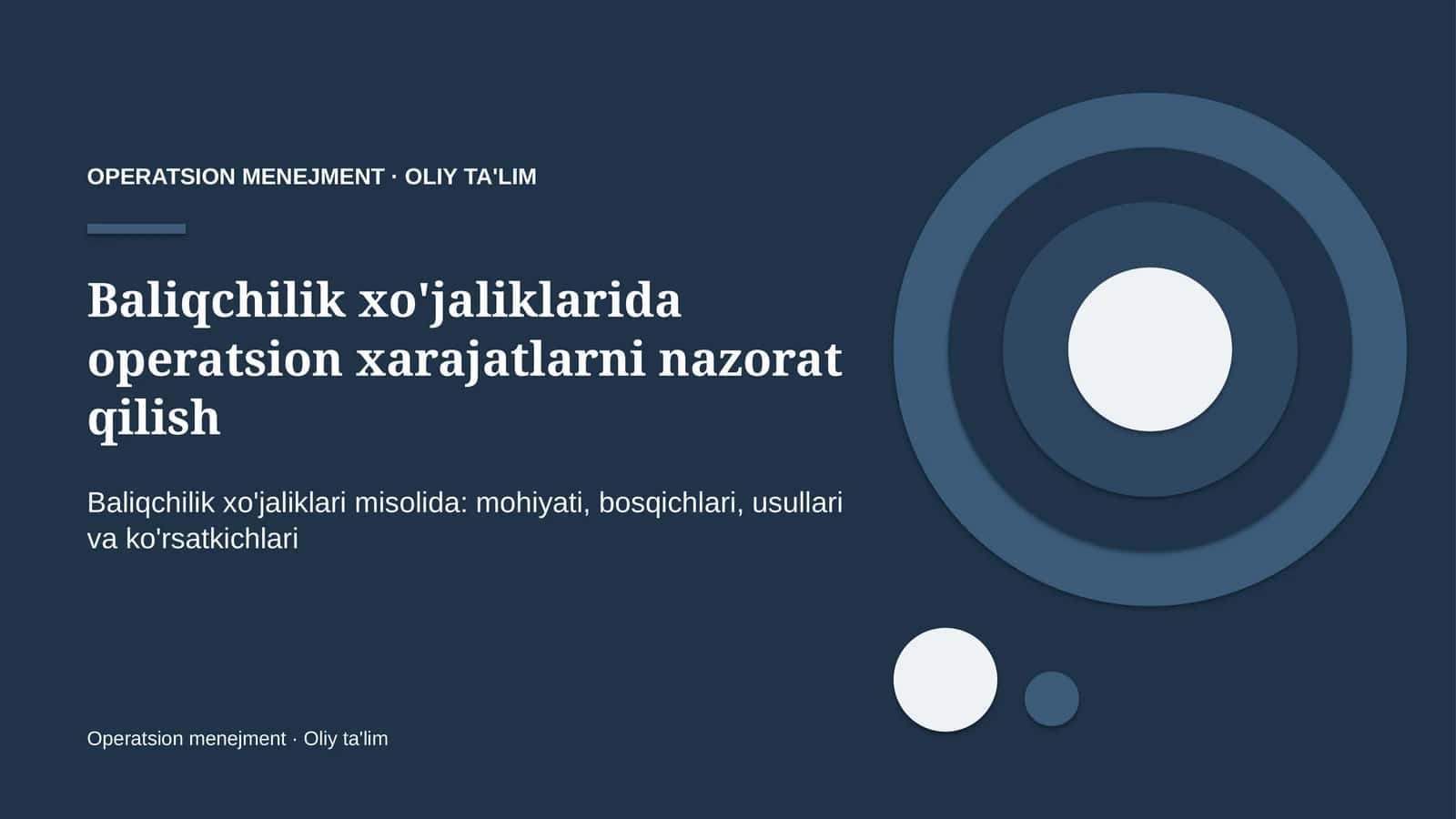 Operatsion Menejment · OLIY TA'LIM 1