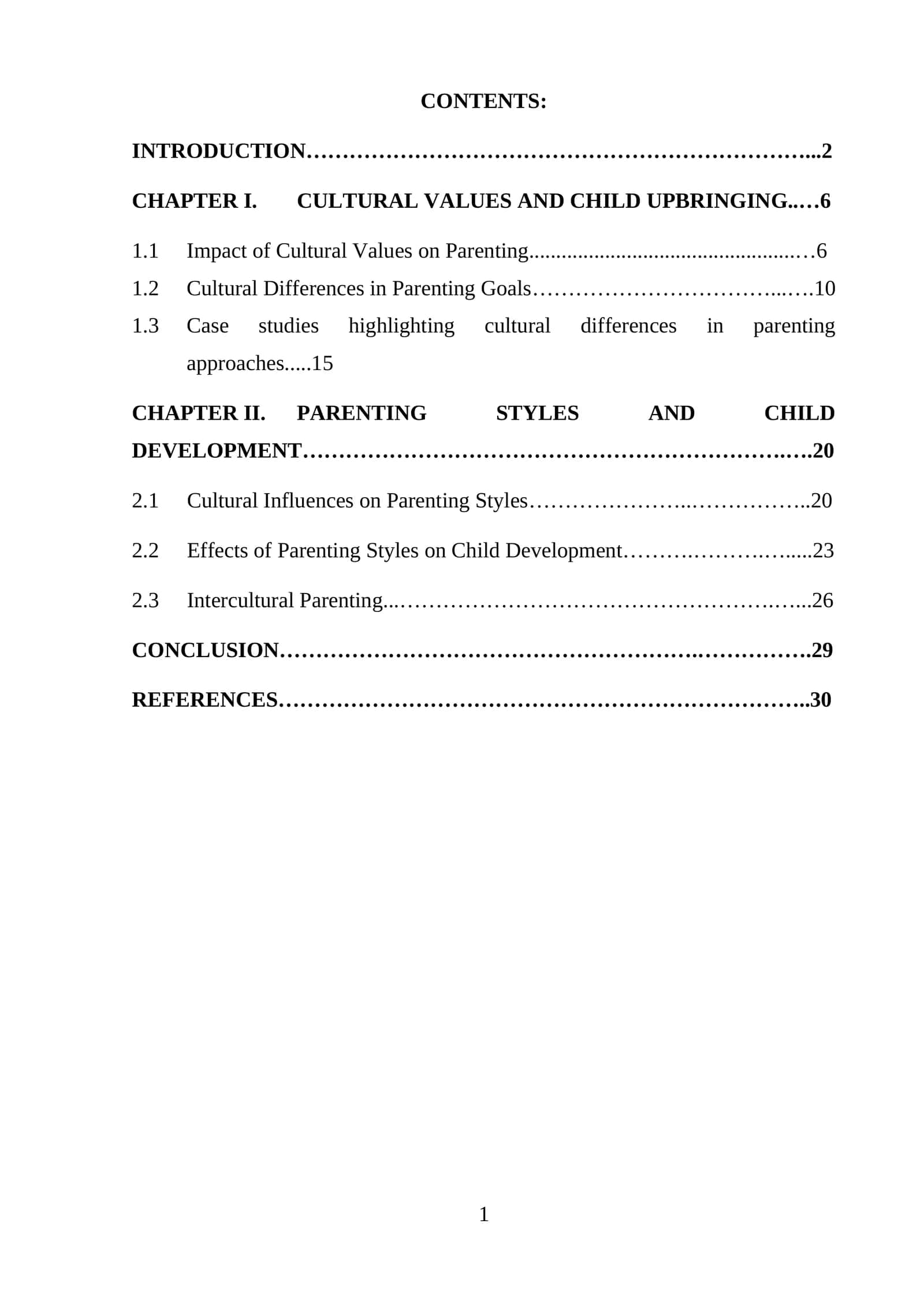 Cultural Values and Child Upbringing 1