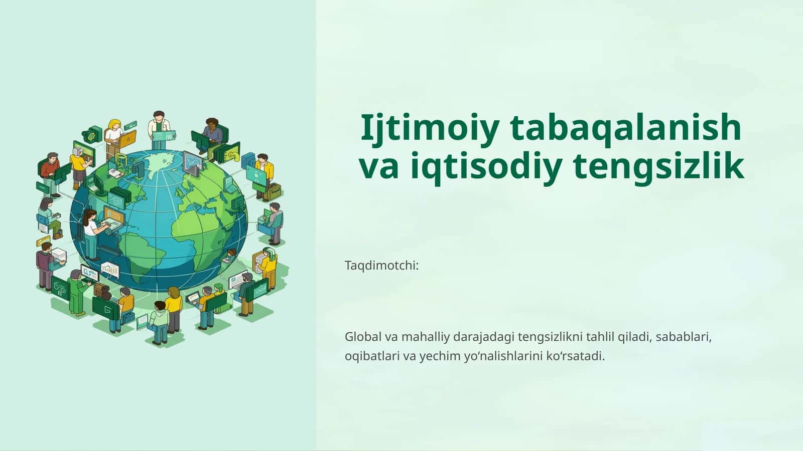 Ijtimoiy tabaqalanish va iqtisodiy tengsizlik 1