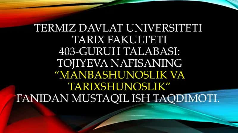 TOJIYEV ANAFISA taqdimoti 1