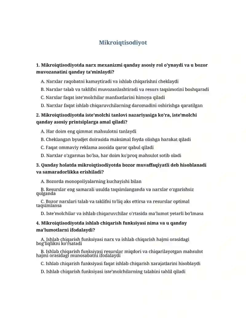 Mikroiqtisodiyot