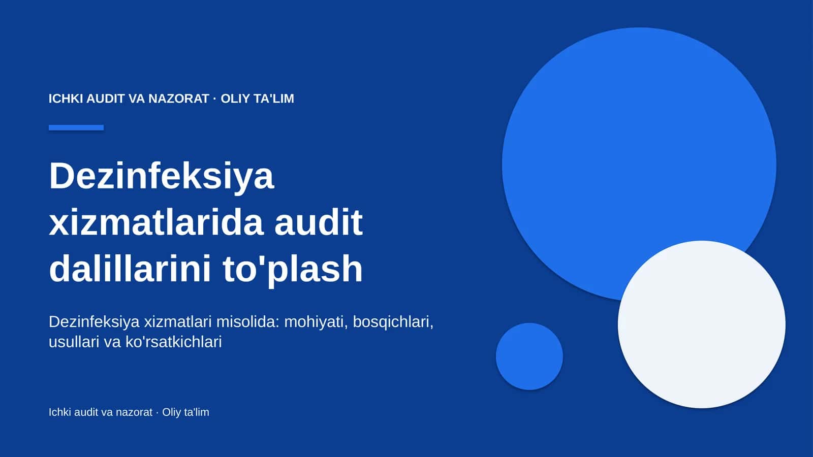 Dezinfeksiya xizmatlarida audit dalillarini to'plash 1