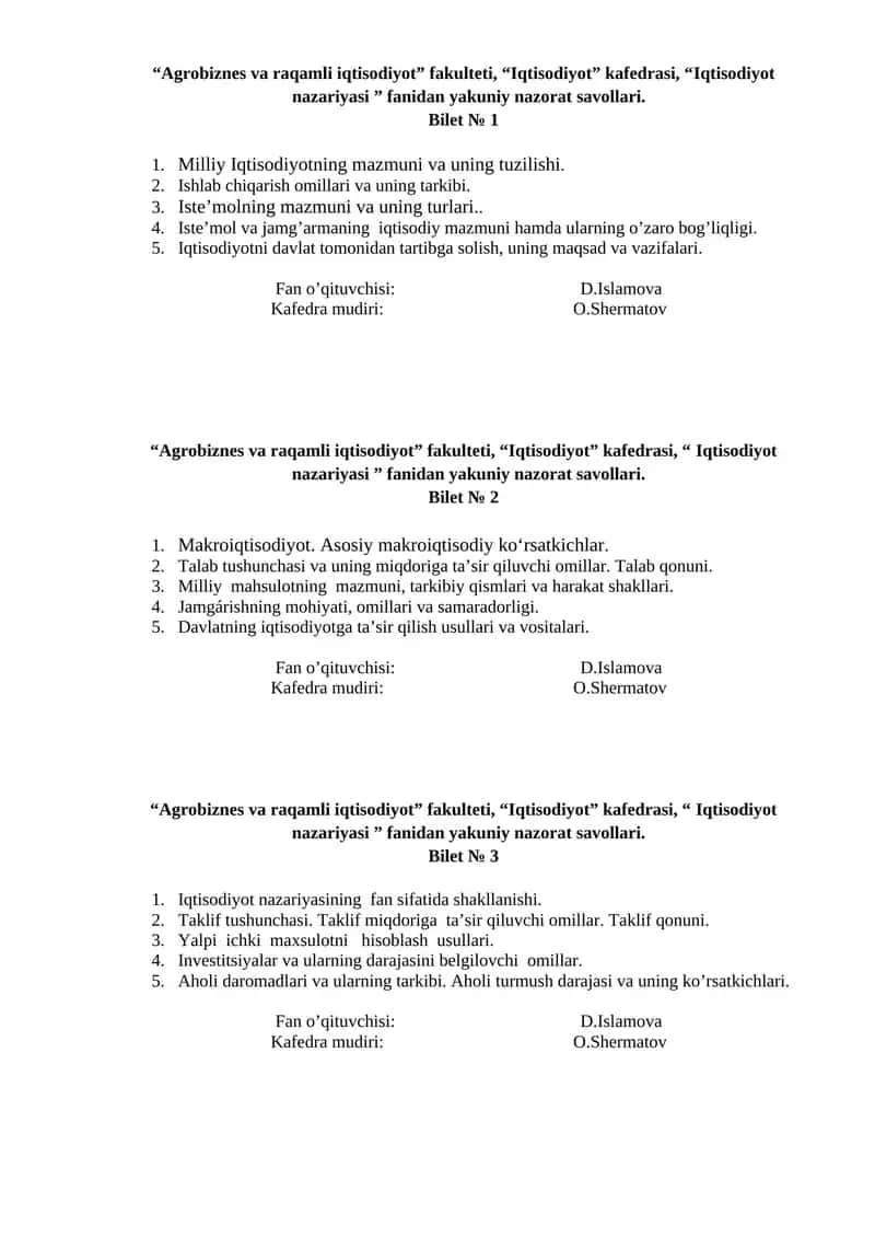 Iqtisodiyot nazariyasi 1
