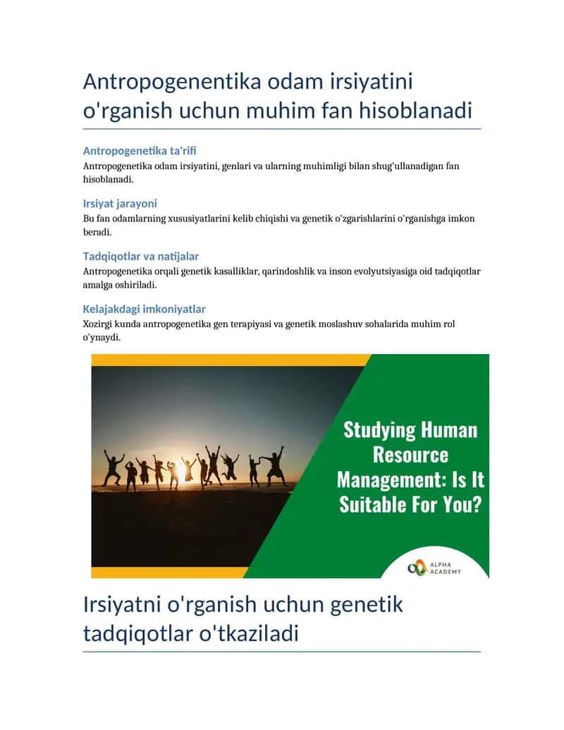 Antropogenetika 1