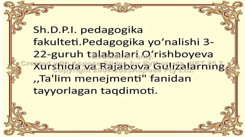 Ta'lim menejmenti va uning maqsadi 1
