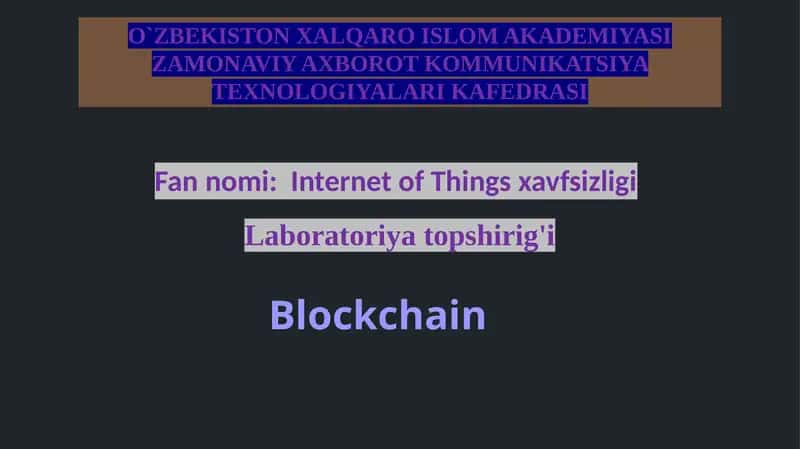 Internet of Things xavfsizligi 1