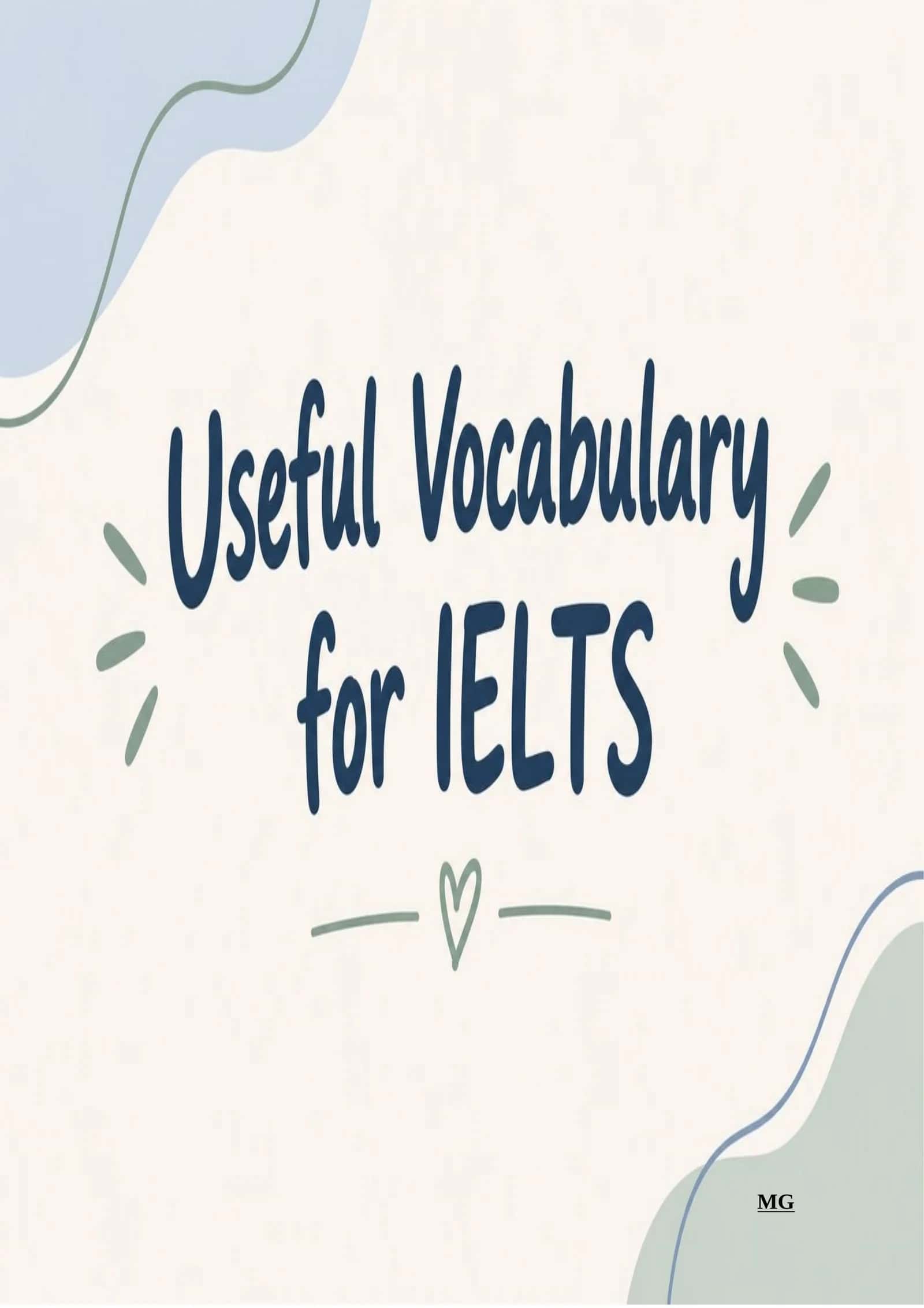 Useful Vocabulary for IELTS 1