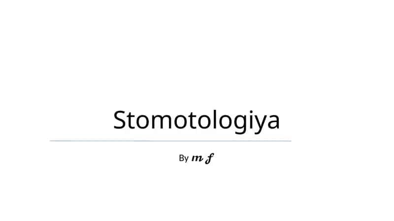 Stomotologiya 1