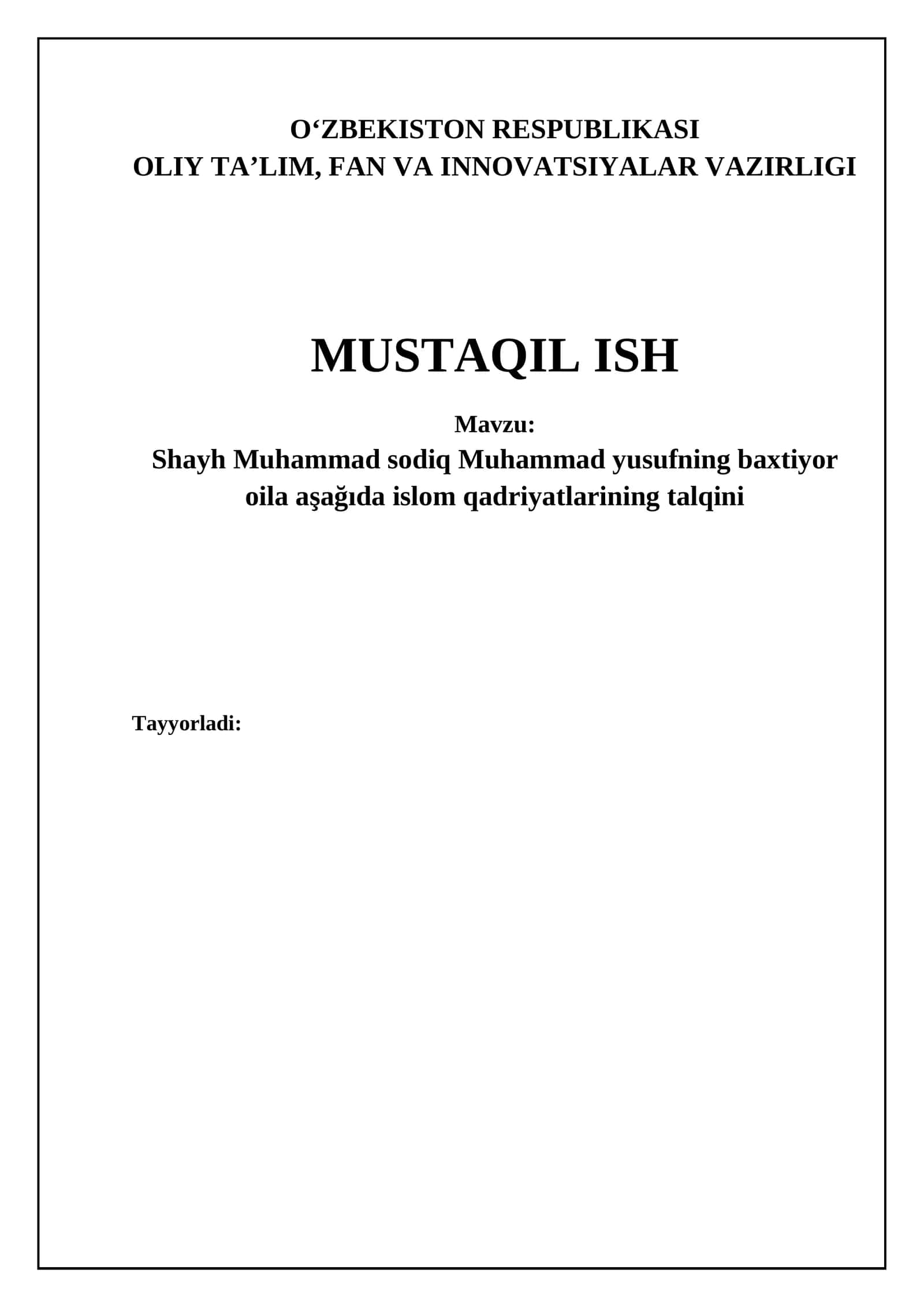 Baxtiyor oila 1