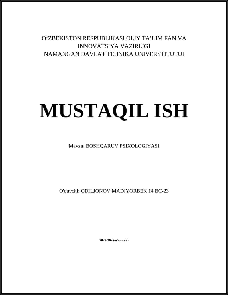 BOSHQARUV PSIXOLOGIYASI 1