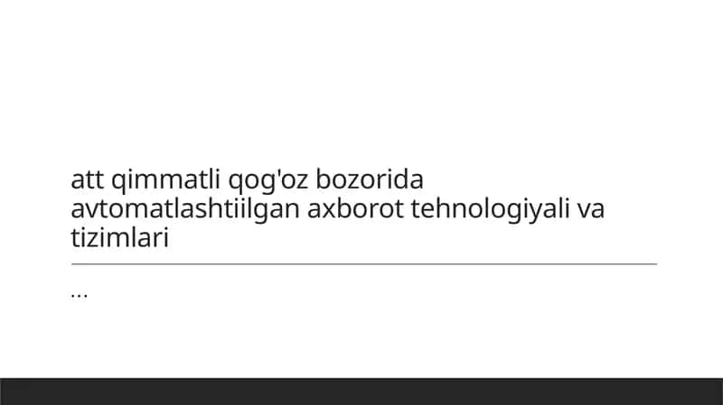 Avtomatlashtirilgan tizimlar va ularning ahamiyati 1